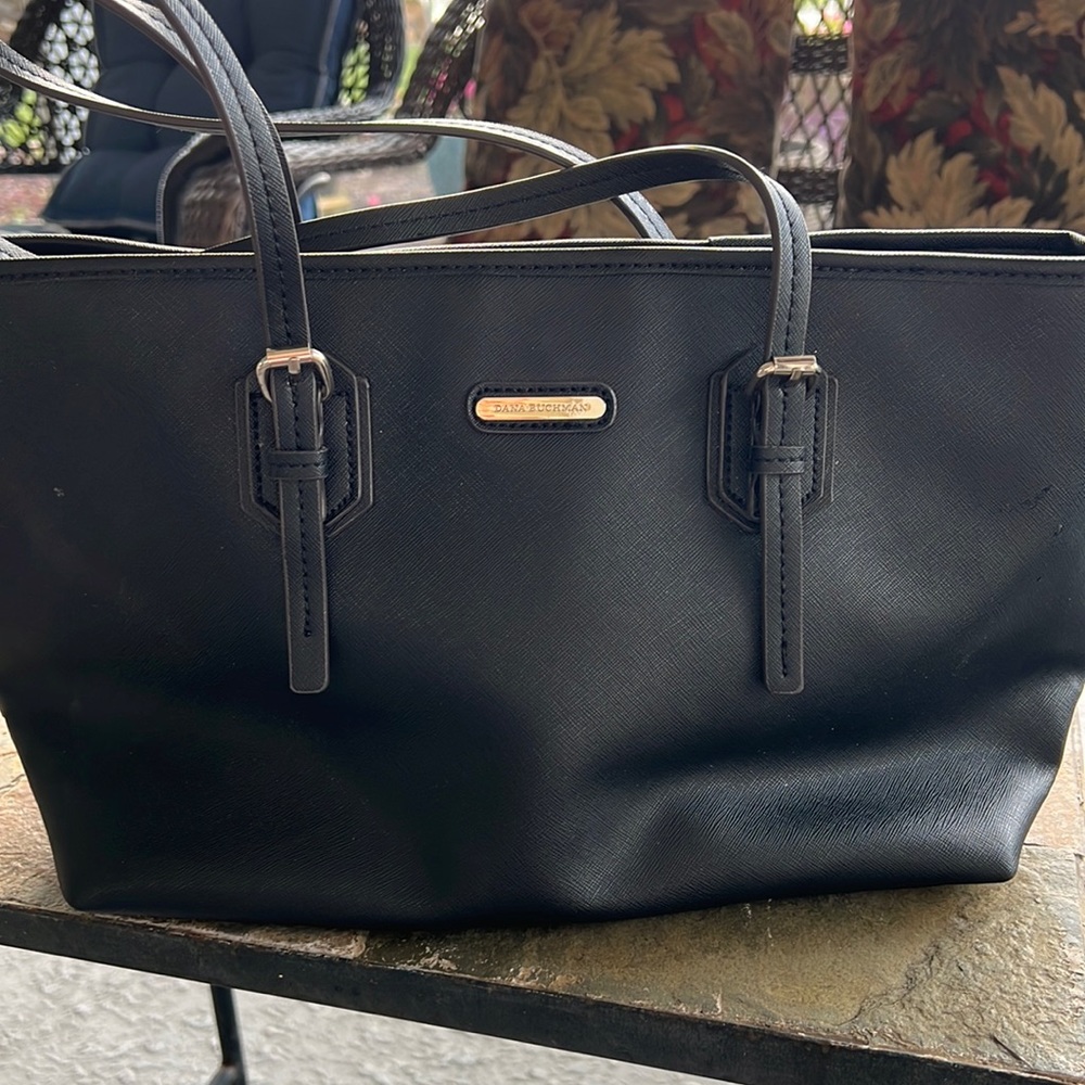 Dana Buchman black leather purse large